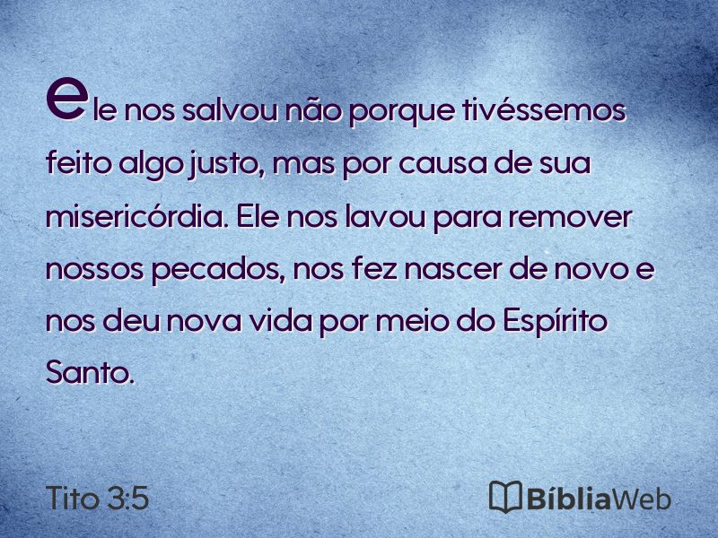 Tito 3:5 em imagem para compartilhar