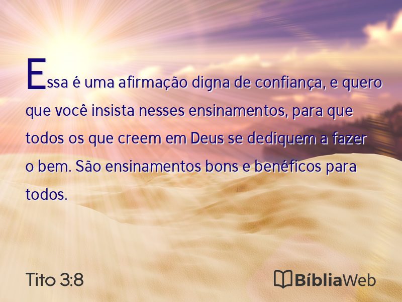 Tito 3:8 em imagem para compartilhar