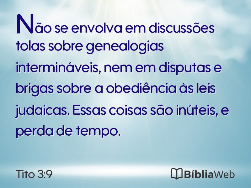 Tito 3:9 em imagem para compartilhar