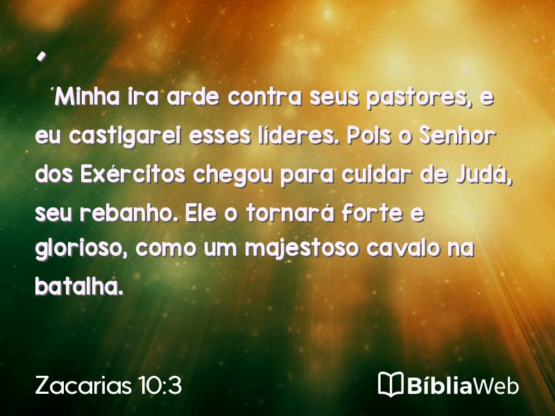 Zacarias 10:3 em imagem para compartilhar