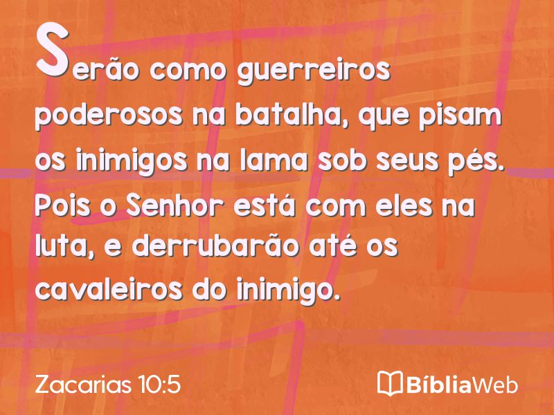Zacarias 10:5 em imagem para compartilhar