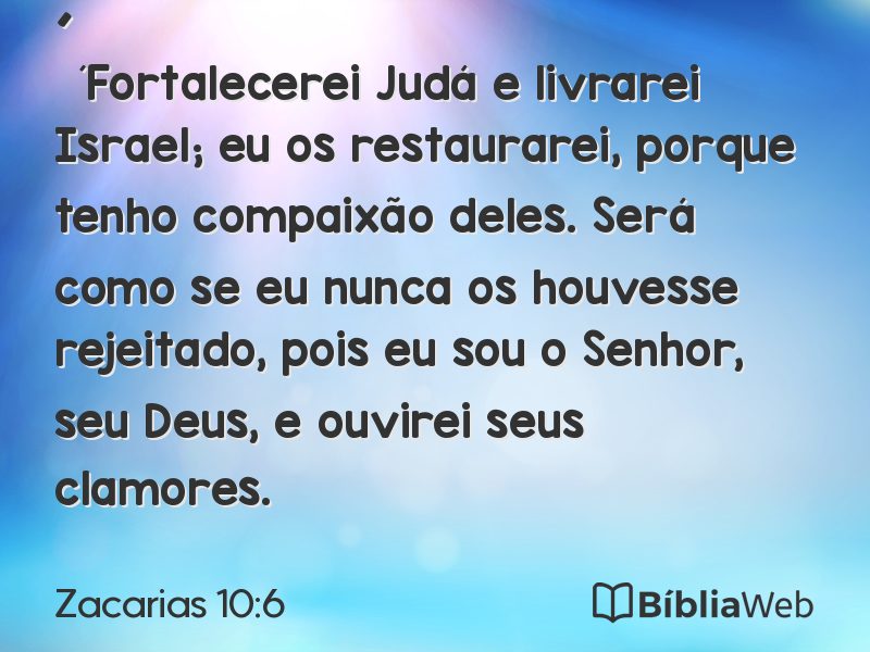 Zacarias 10:6 em imagem para compartilhar