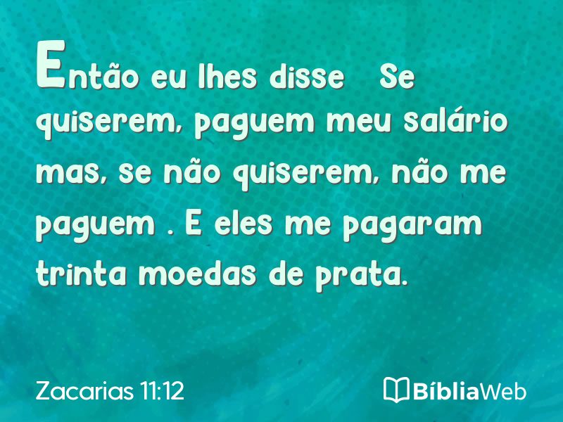 Zacarias 11:12 em imagem para compartilhar