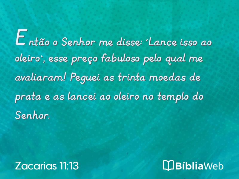 Zacarias 11:13 em imagem para compartilhar