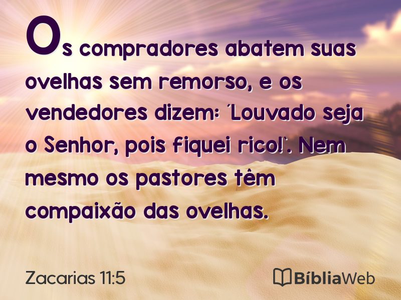Zacarias 11:5 em imagem para compartilhar
