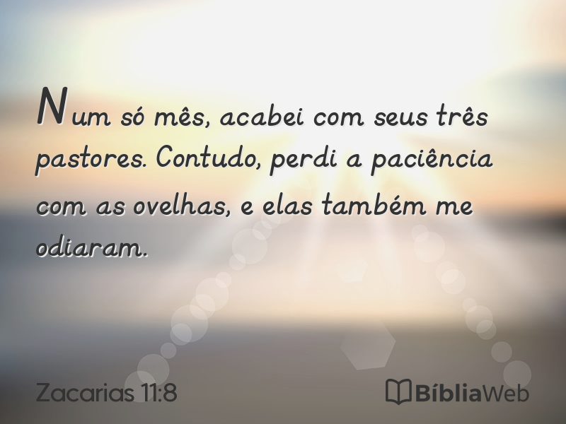 Zacarias 11:8 em imagem para compartilhar