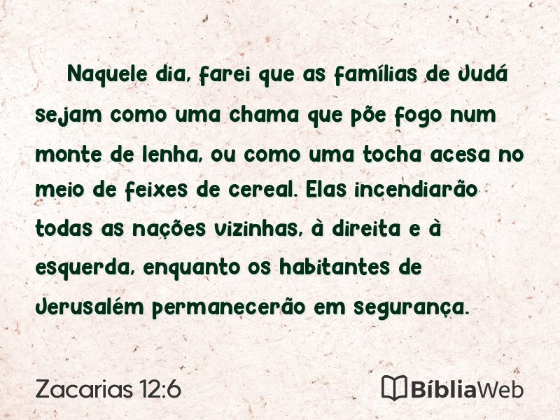 Zacarias 12:6 em imagem para compartilhar
