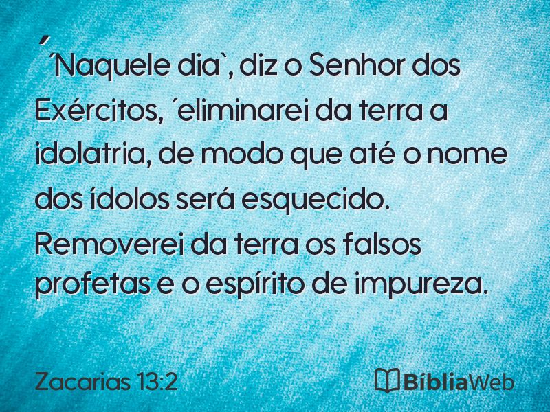 Zacarias 13:2 em imagem para compartilhar