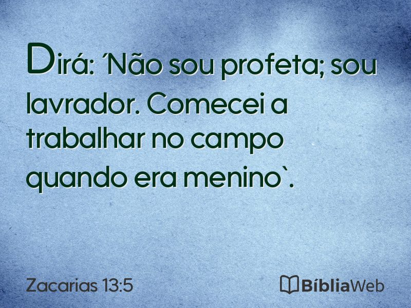 Zacarias 13:5 em imagem para compartilhar