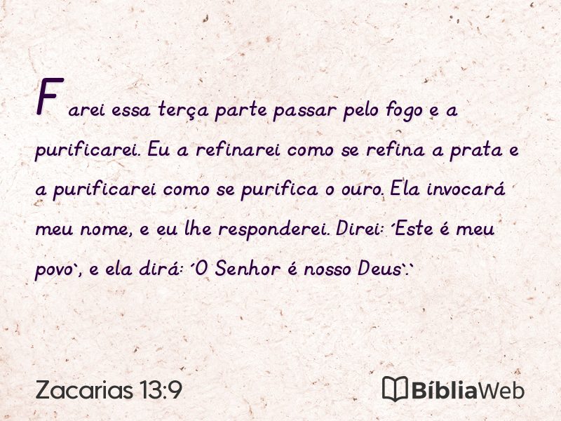 Zacarias 13:9 em imagem para compartilhar