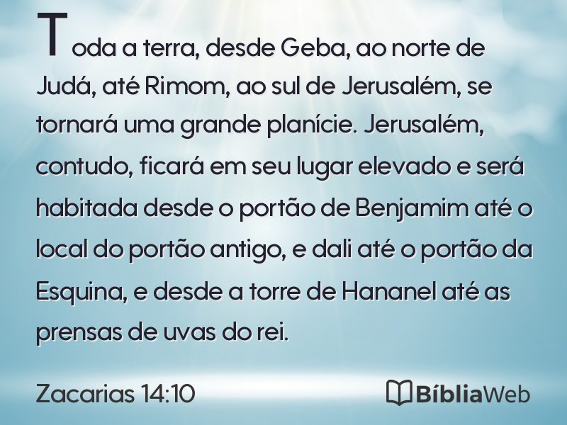 Zacarias 14:10 em imagem para compartilhar