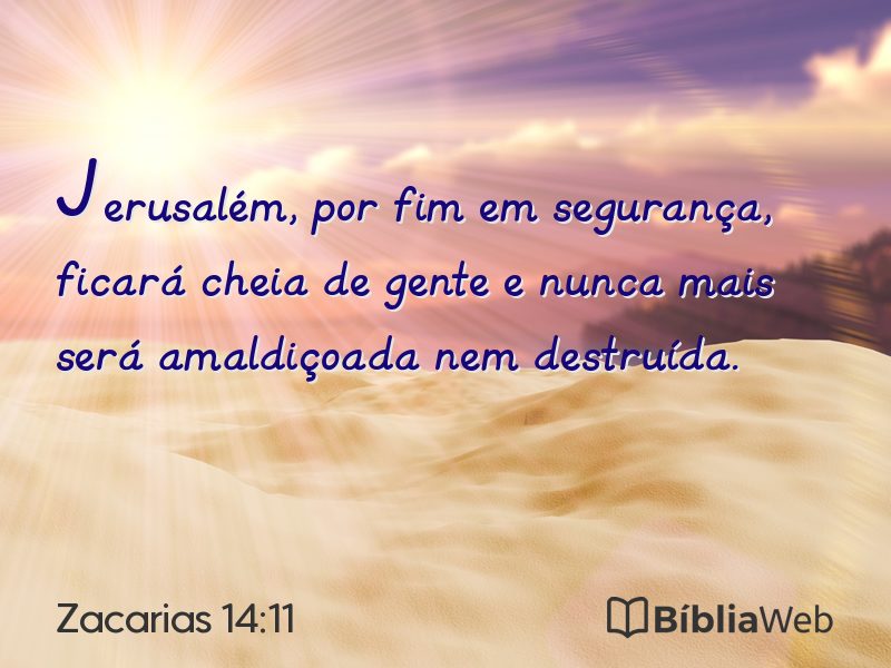 Zacarias 14:11 em imagem para compartilhar