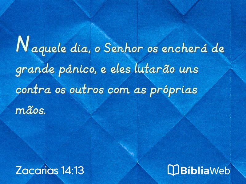 Zacarias 14:13 em imagem para compartilhar