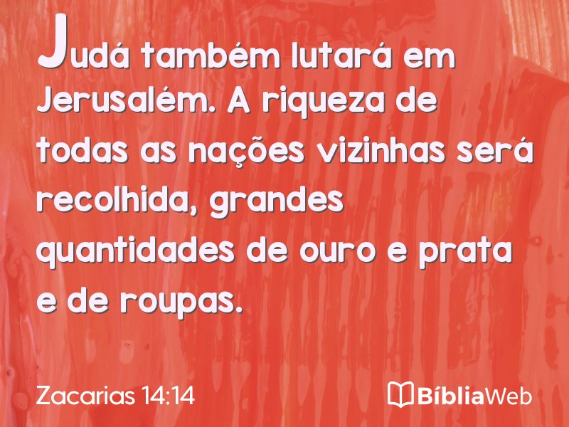 Zacarias 14:14 em imagem para compartilhar