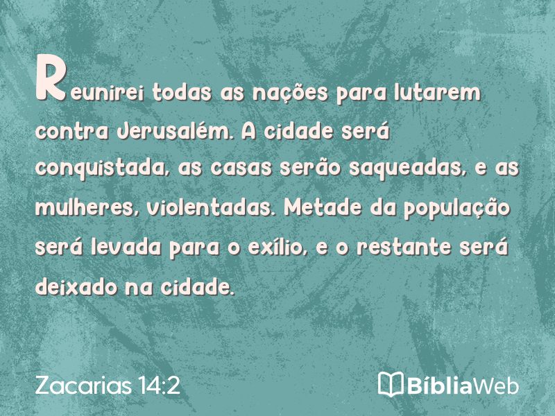 Zacarias 14:2 em imagem para compartilhar