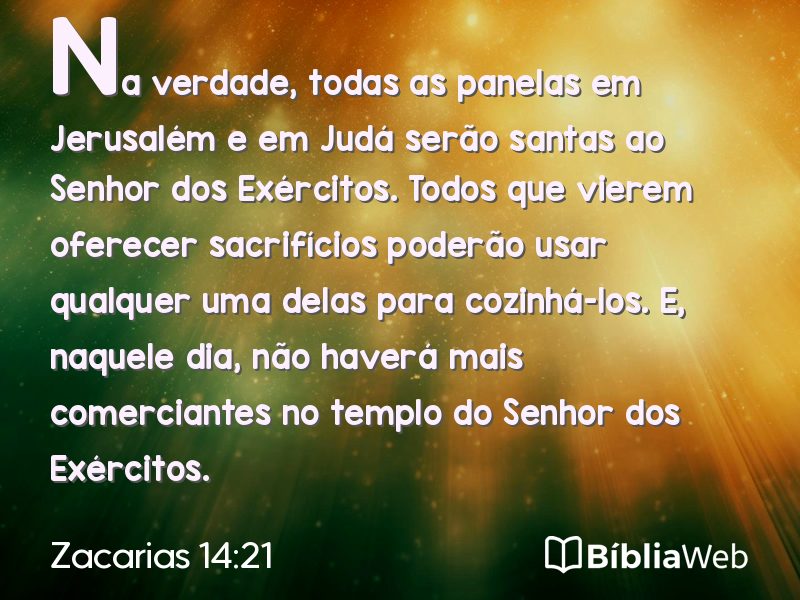 Zacarias 14:21 em imagem para compartilhar