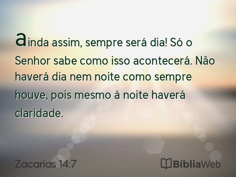 Zacarias 14:7 em imagem para compartilhar