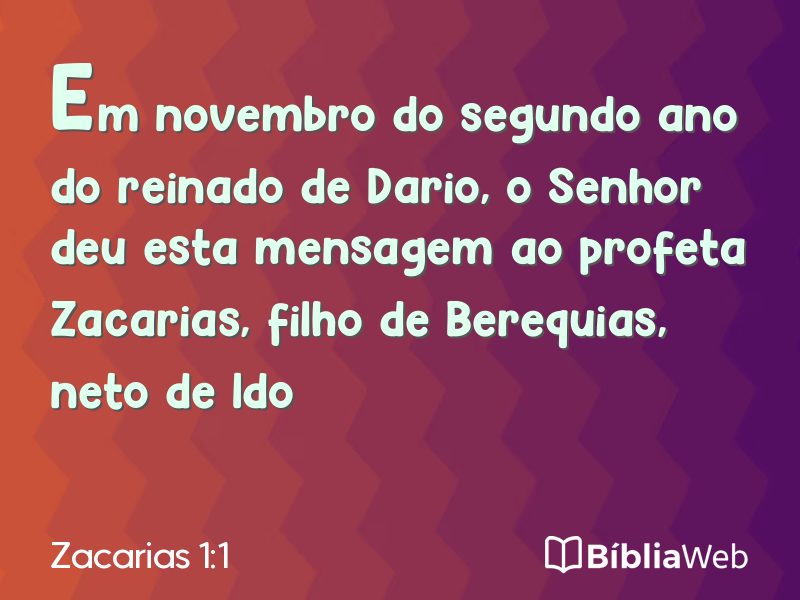 Zacarias 1:1 em imagem para compartilhar