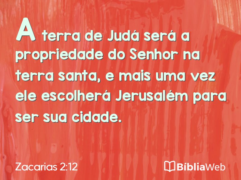 Zacarias 2:12 em imagem para compartilhar