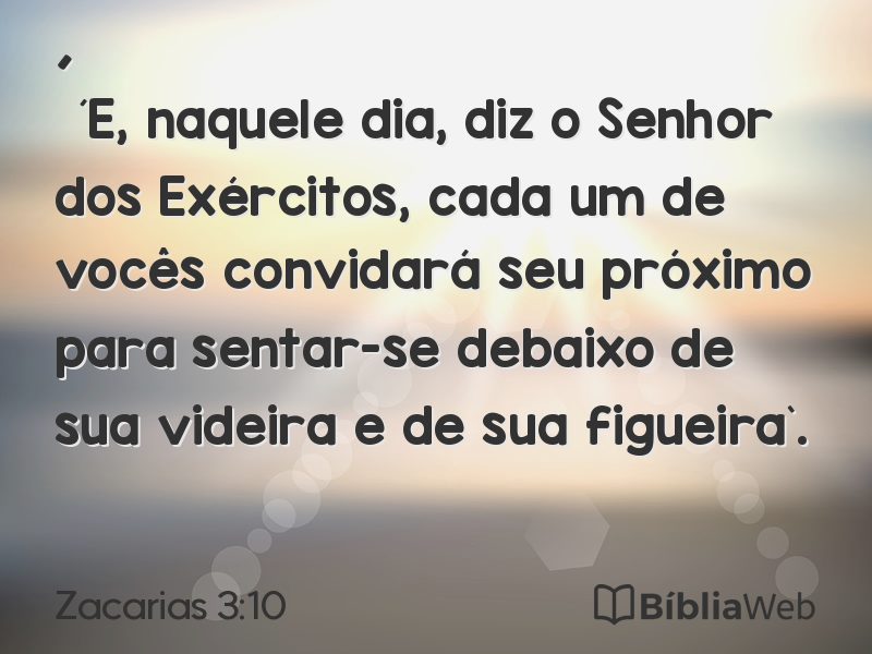 Zacarias 3:10 em imagem para compartilhar
