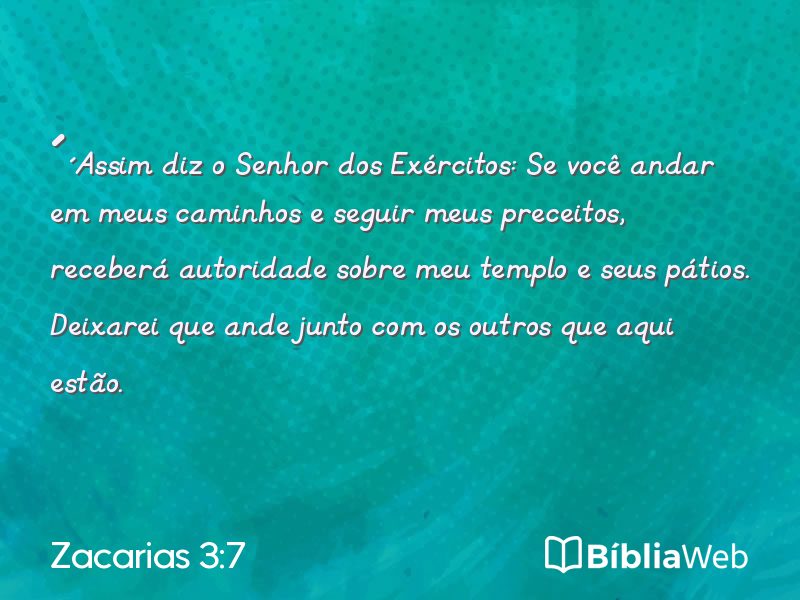 Zacarias 3:7 em imagem para compartilhar