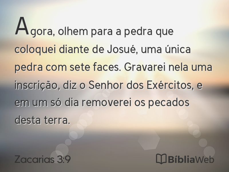 Zacarias 3:9 em imagem para compartilhar