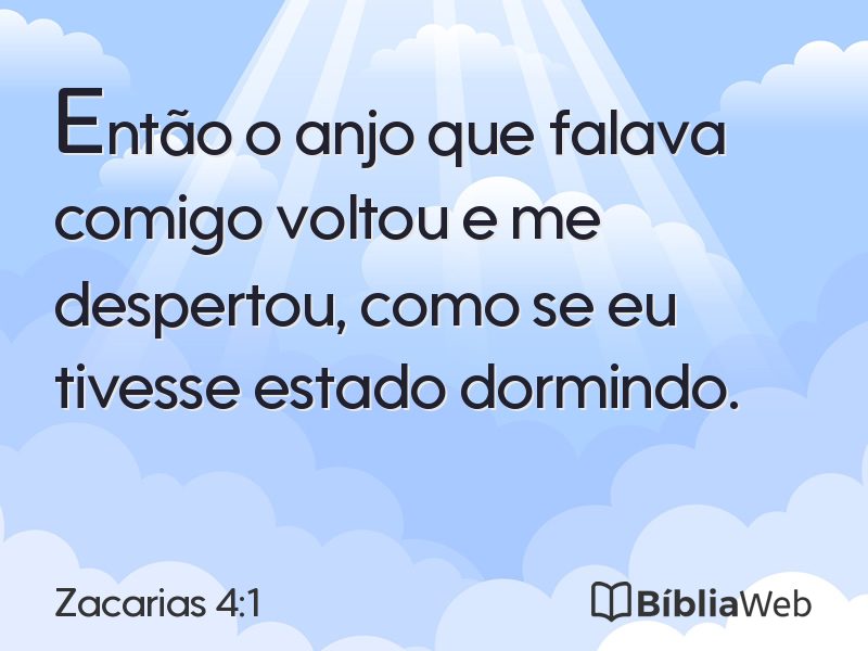 Zacarias 4:1 em imagem para compartilhar