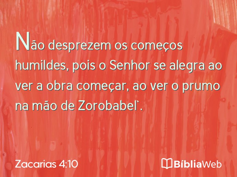 Zacarias 4:10 em imagem para compartilhar