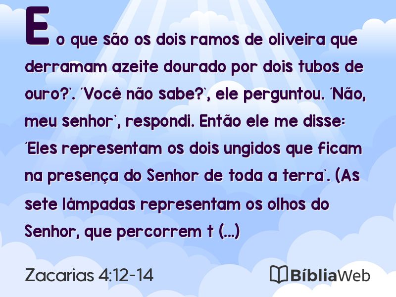 Zacarias 4:12-14 em imagem para compartilhar