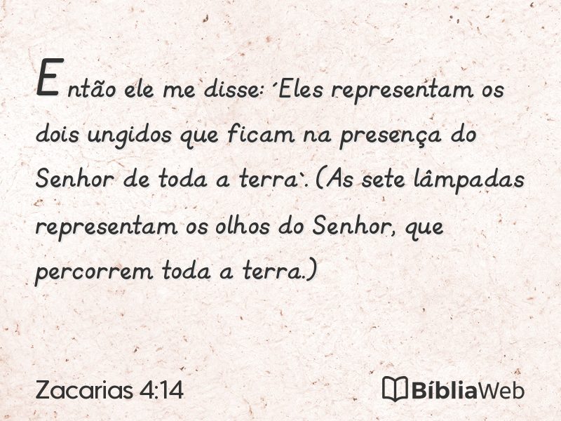 Zacarias 4:14 em imagem para compartilhar