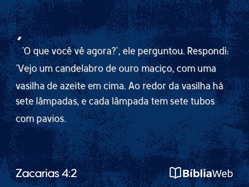 Zacarias 4:2 em imagem para compartilhar