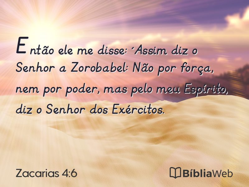 Zacarias 4:6 em imagem para compartilhar