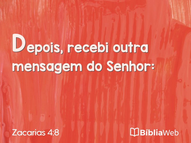 Zacarias 4:8 em imagem para compartilhar