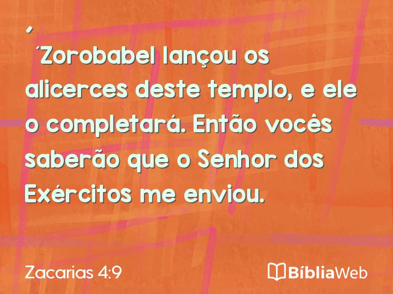 Zacarias 4:9 em imagem para compartilhar