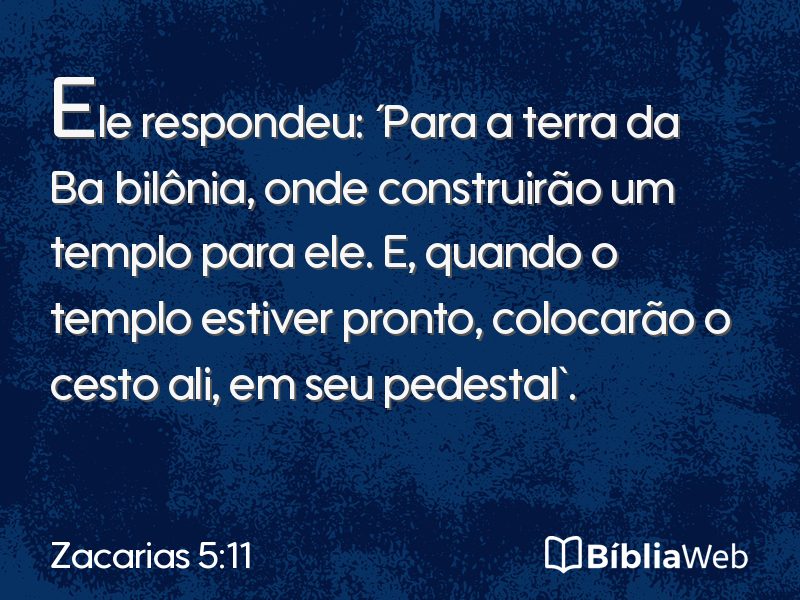 Zacarias 5:11 em imagem para compartilhar