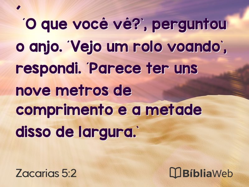 Zacarias 5:2 em imagem para compartilhar
