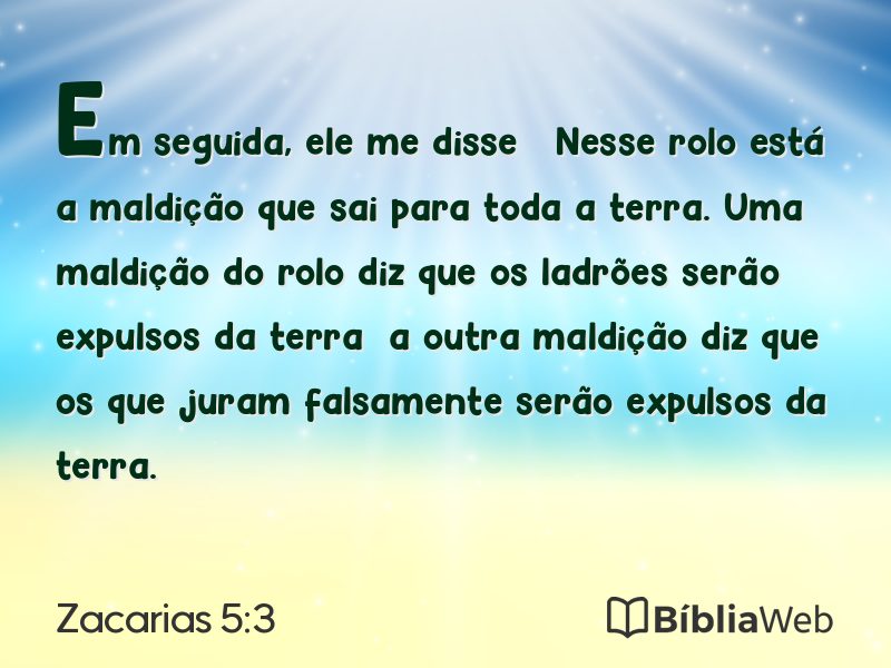 Zacarias 5:3 em imagem para compartilhar