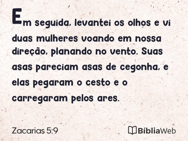 Zacarias 5:9 em imagem para compartilhar