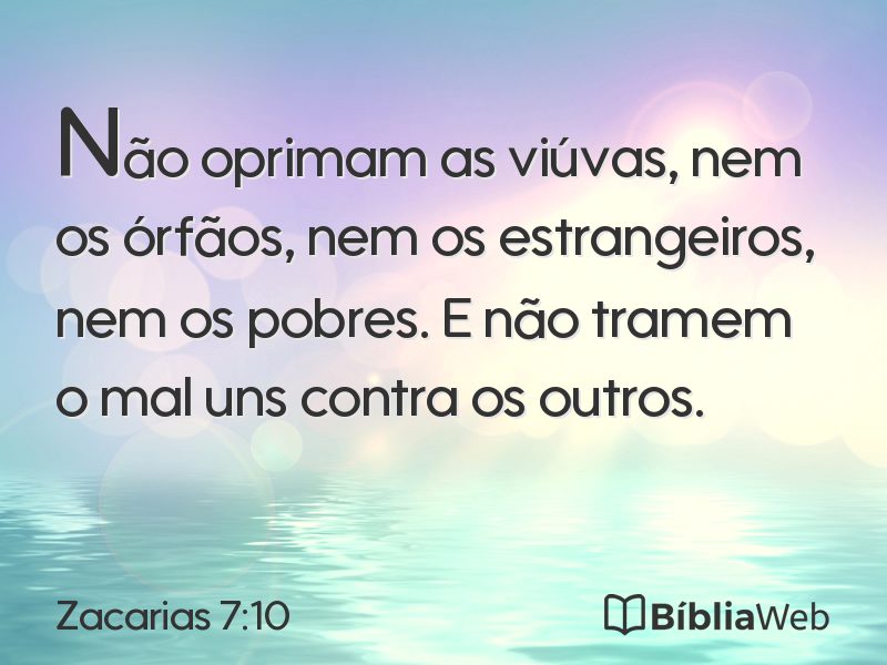 Zacarias 7:10 em imagem para compartilhar