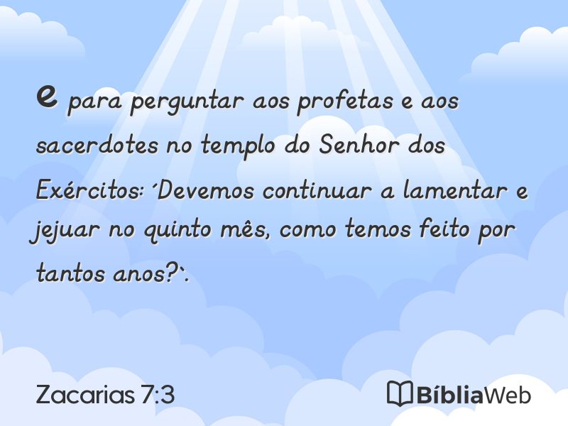 Zacarias 7:3 em imagem para compartilhar