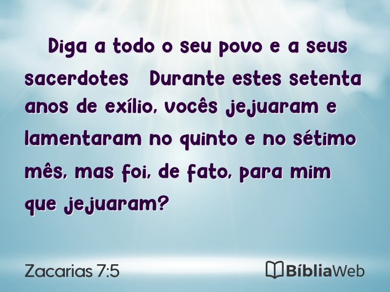 Zacarias 7:5 em imagem para compartilhar