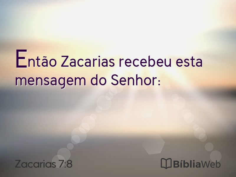 Zacarias 7:8 em imagem para compartilhar