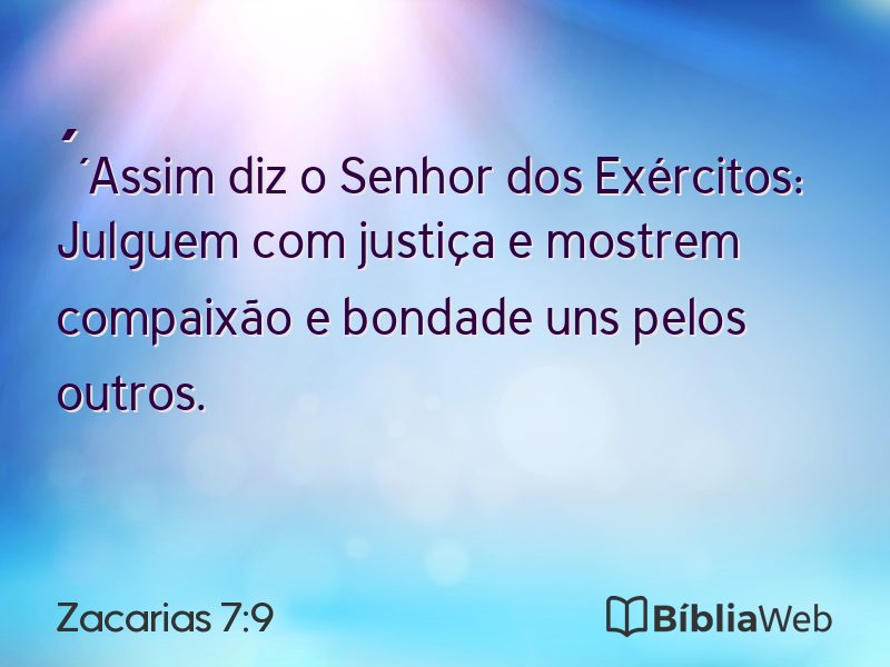 Zacarias 7:9 em imagem para compartilhar