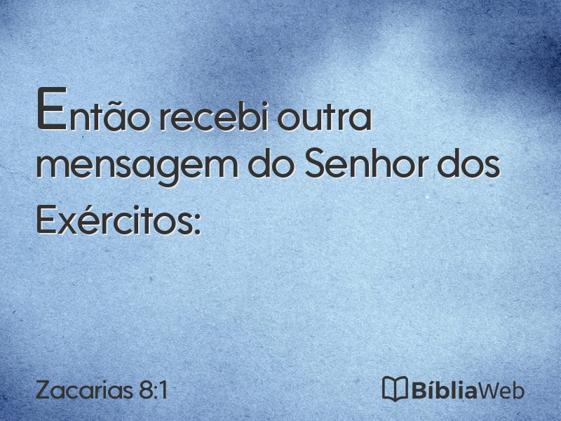 Zacarias 8:1 em imagem para compartilhar