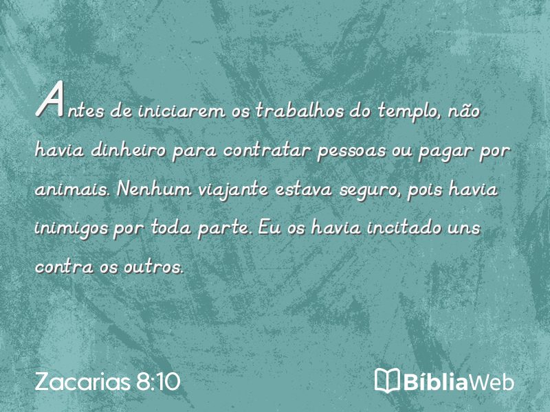 Zacarias 8:10 em imagem para compartilhar