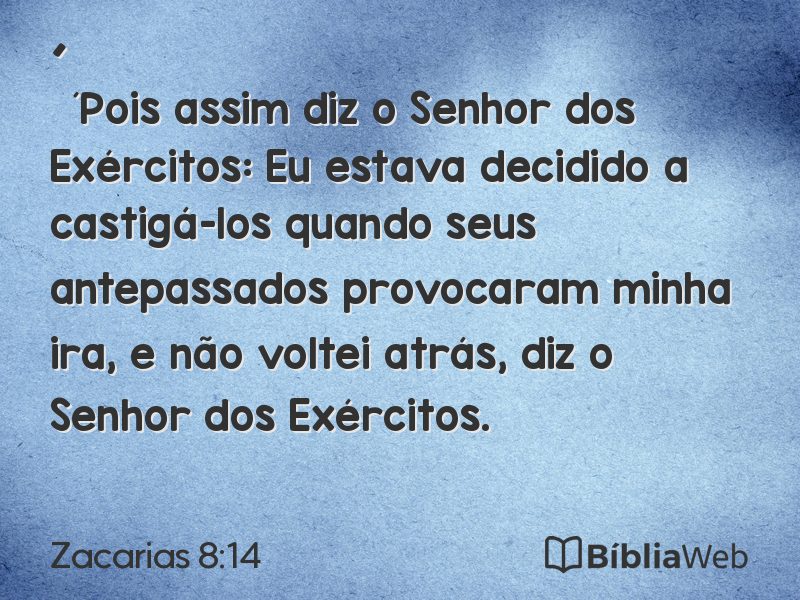Zacarias 8:14 em imagem para compartilhar