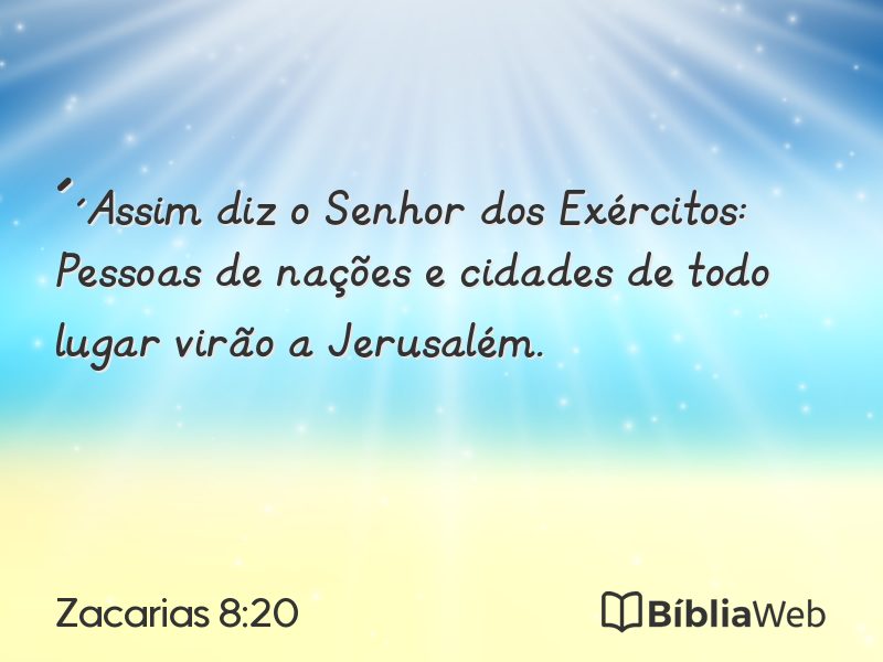 Zacarias 8:20 em imagem para compartilhar