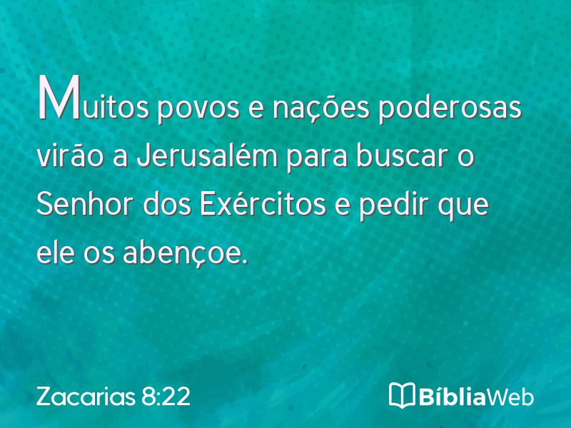 Zacarias 8:22 em imagem para compartilhar
