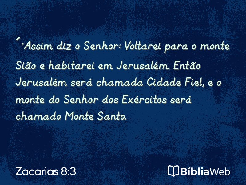 Zacarias 8:3 em imagem para compartilhar