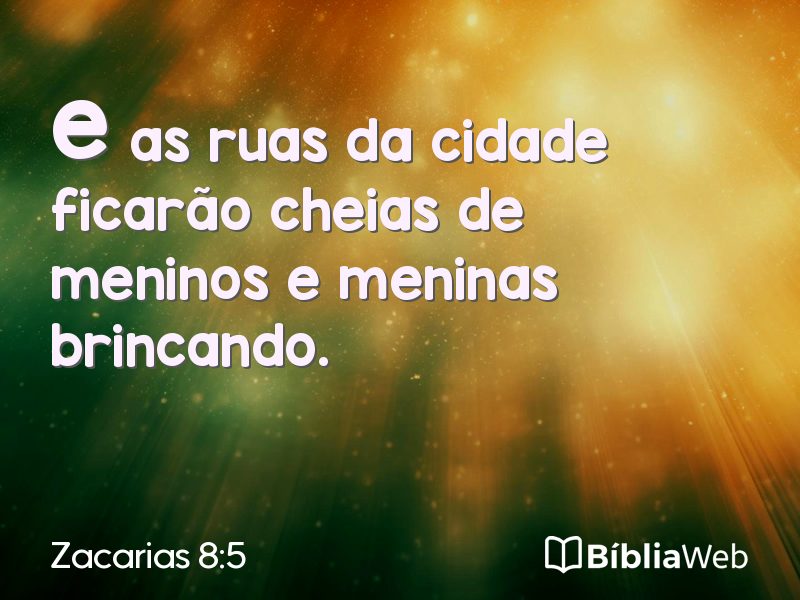 Zacarias 8:5 em imagem para compartilhar